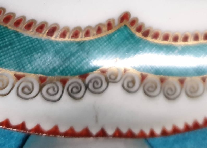 Austrian enamel pin dishes Pair of vintage enamel pin dishes Traditional folk art style.
