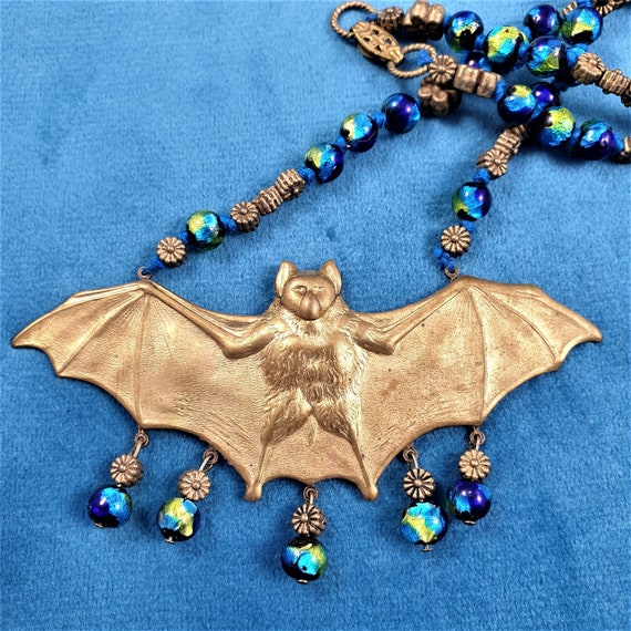 Art Nouveau Czech Necklace. Art Nouveau Bat Neckla