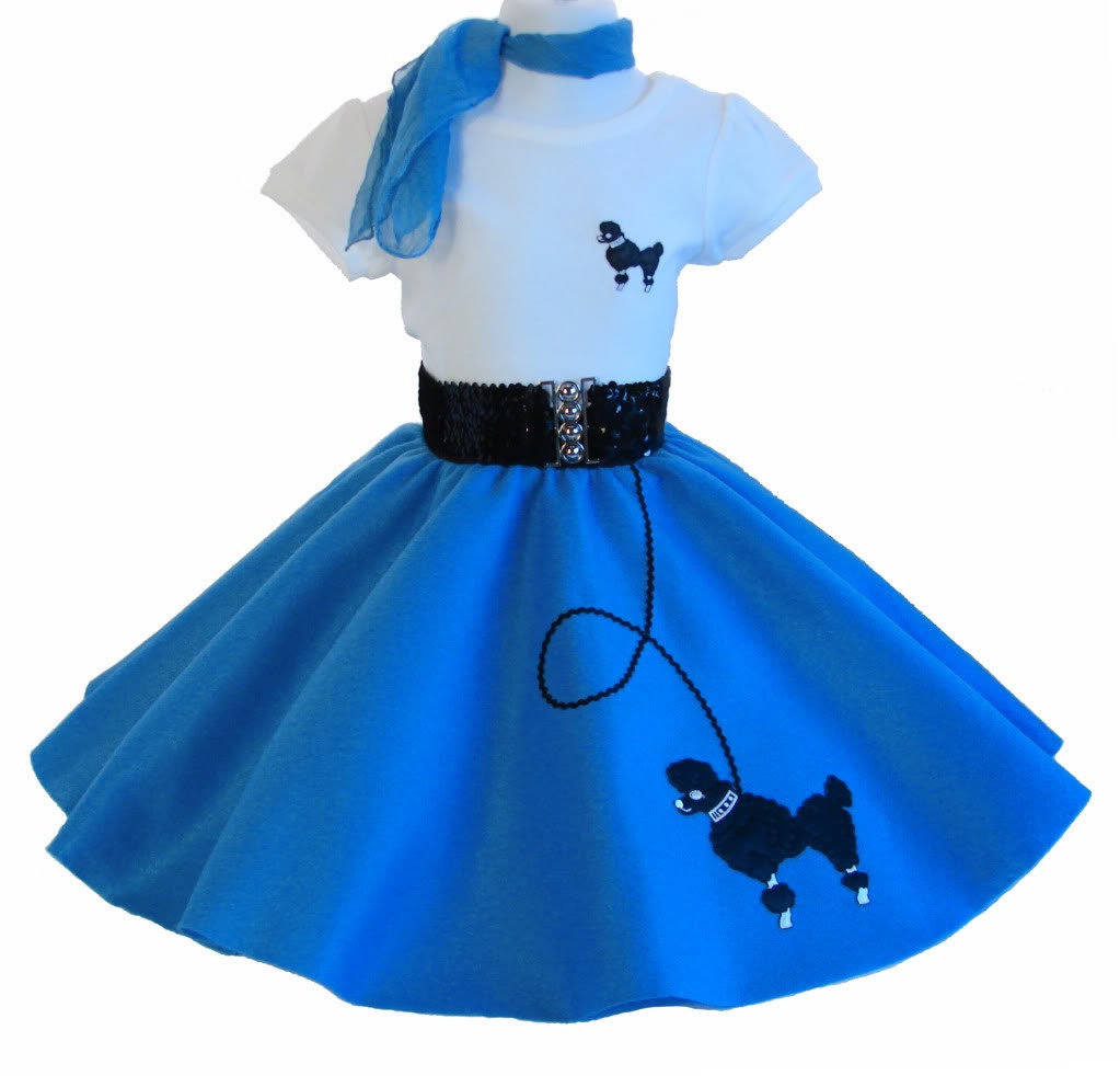 Blue poodle skirt costume discount