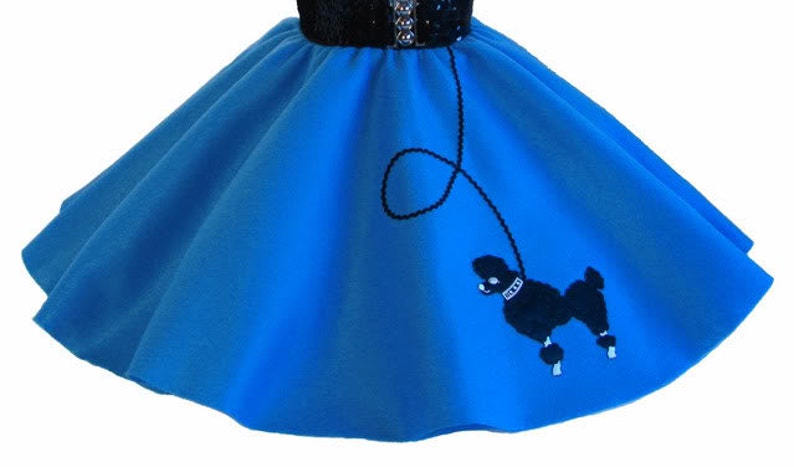 Blue 50/'s POODLE SKIRT for CHILD 4 5 6 7 8