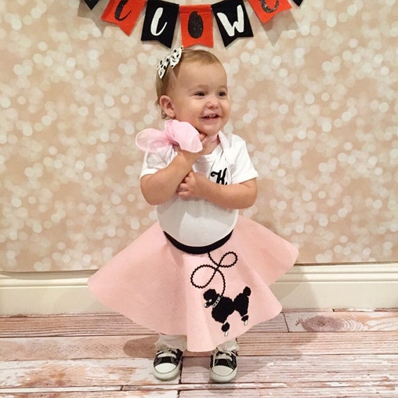 3 Pc 50 s POODLE SKIRT OUTFIT for Baby Infant 0 3 6 12 18 Months