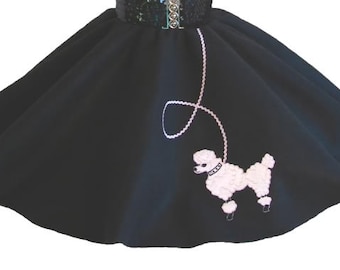 Black and Pink 50's POODLE SKIRT for YOUTH 10 12 14 16