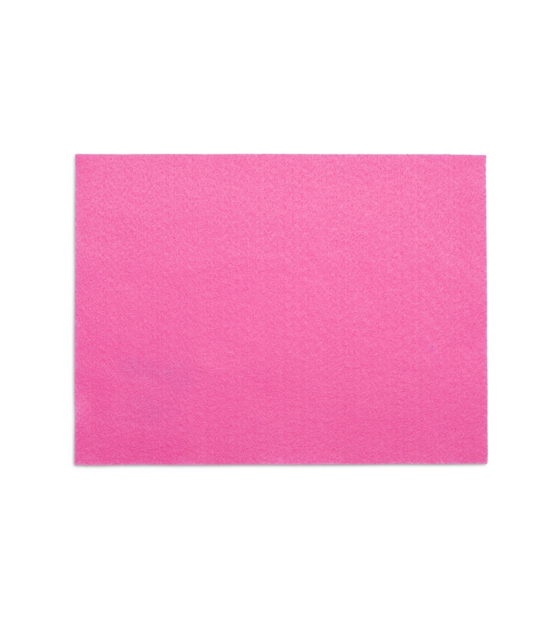 Pu&ograve; includere: Un foglio di feltro rosa pieno. Il feltro &egrave; liscio e ha una leggera lucentezza.