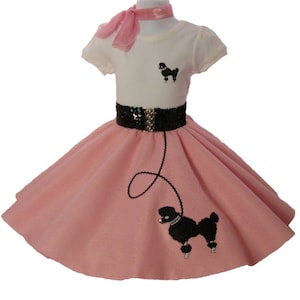 50er Jahre PUDEL SKIRT SET für Kinder 4 5 6 7 8