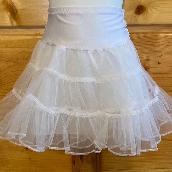 Children's White 1950's Style Little Girl's PETTICOAT CRINOLINE SLIP