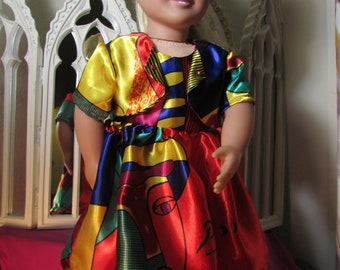 PICASSO  scarf dress for American Girl or Similar doll