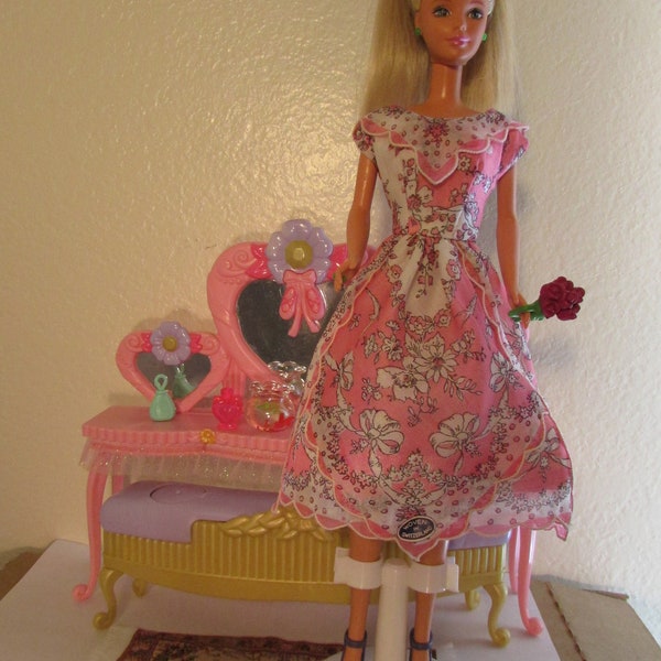 OOAK hand sewn Vintage hankie dress for Barbie and Fashion Royalty NWT, Switzerland