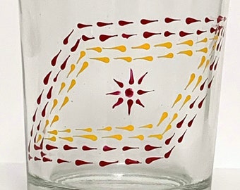 Hand painted Shot Glass 3oz / 90mL | Tea light Candle Holder | Indian Handicraft | Indian Wedding Favor | Housewarming | Made in California