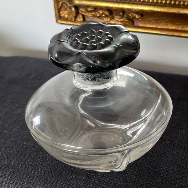 Vintage NARCISSE NOIR (Black Narcissus) French Perfume Flacon Bottle by Lucien Viard for Caron Paris Baccarat Glass