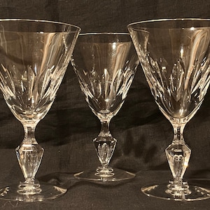 Vintage Tiffin Franciscan Festival Water Goblet Blown Glass Set of 3