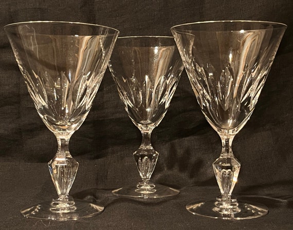Vintage Tiffin Franciscan Festival Water Goblet Blown Glass Set of 3
