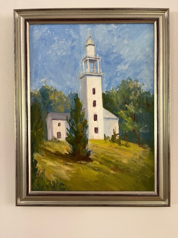 Original Vintage Painting First Congregational Church Yarmouthport Cape Cod Impressionist Style Framed