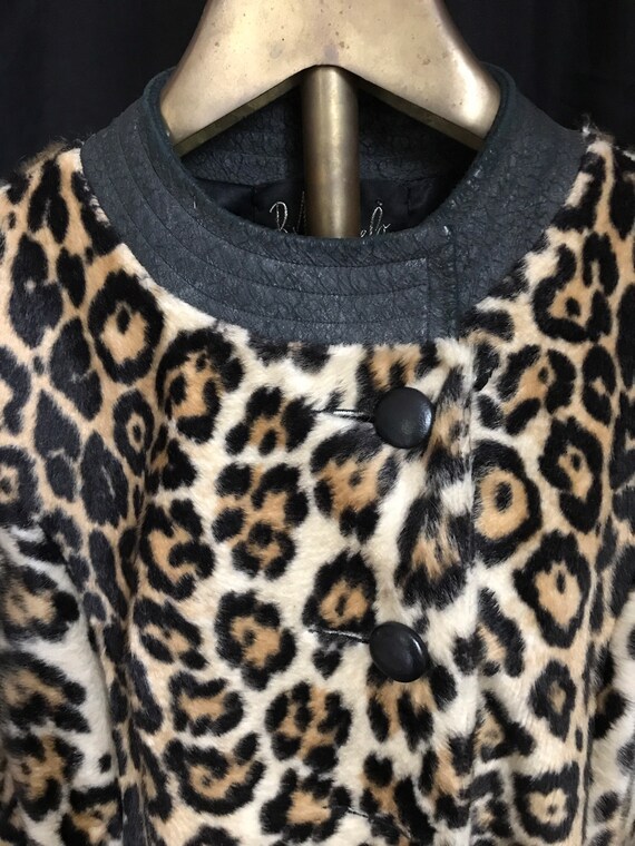 MCM Faux Fur Coat B. Altman New York Cheetah Leopard Print Size Medium