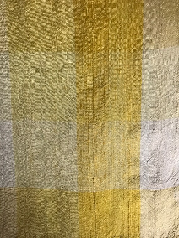 VTG Silk Scarf Cadmium Canary Yellow Cream Woven … - image 6