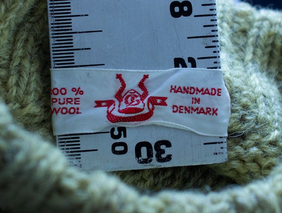 Vintage Danish Handknit Wool Fair Isle Mock Neck … - image 6