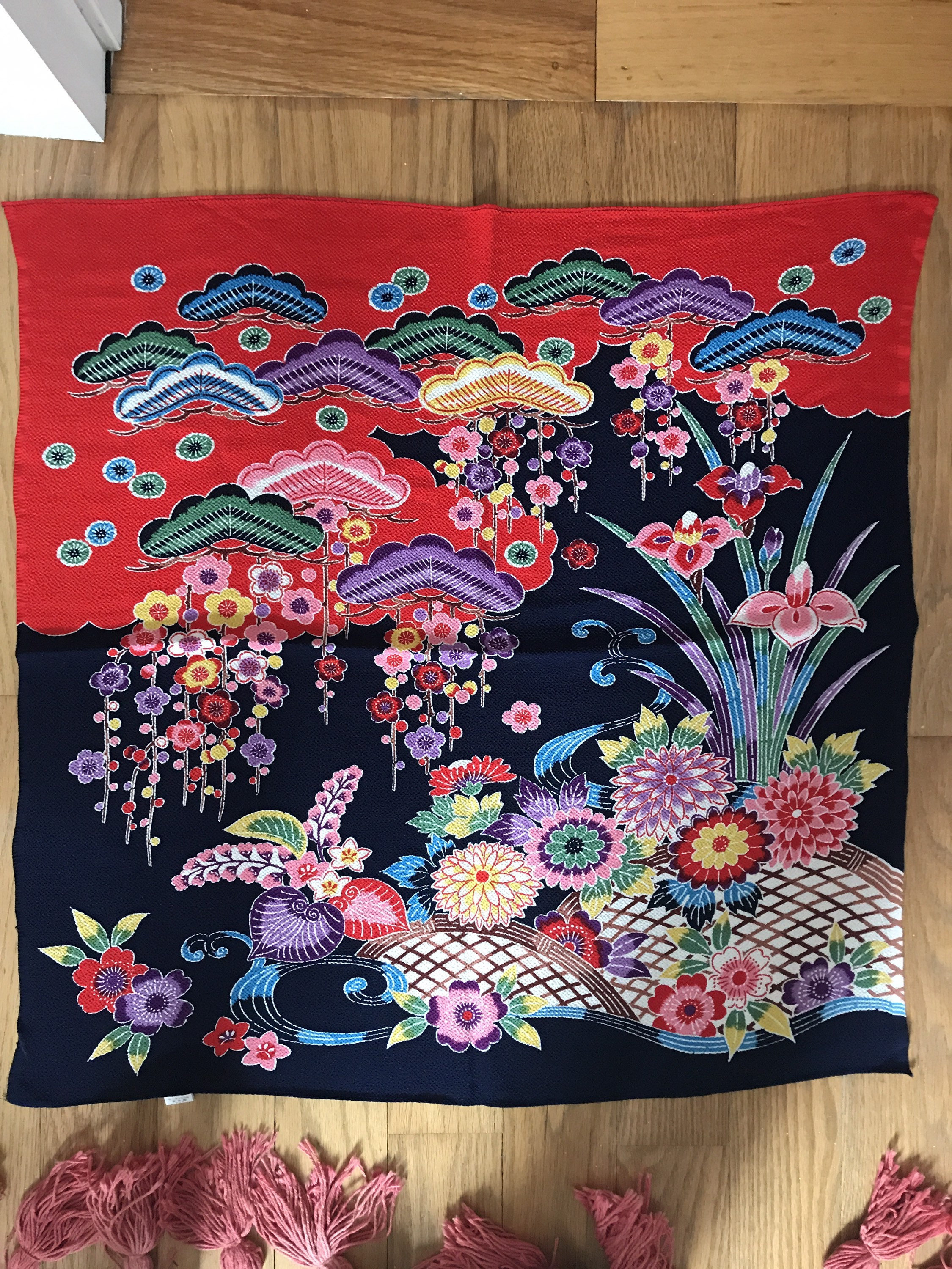 送料無料 いくらから Klasyczny japoński szalik Obi z wiskozy Brilliant Colors 書