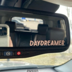 Daydreamer Car Mirror Decal | Rear View Mirror Vinyl | Cute Bumper Sticker | Car Decal Sticker | Rising River Co