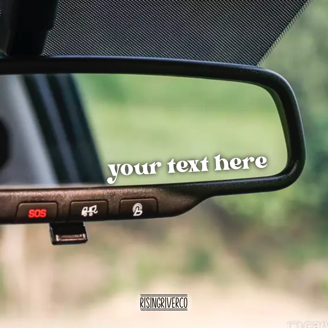 CUSTOM Car Mirror Decal Rear View Mirror Vinyl Cute Bumper Etsy