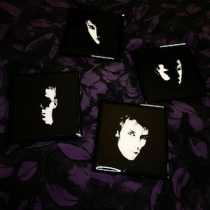 Dark Entries Coaster’s, 80s Themed Coasters, Coasters, Music Coasters, gifts, Birthday Gifts, Great Gifts, 80s Decor, gift ideas, goth décor