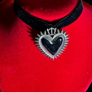 My little black heart choker necklace,Choker, Necklace, Jewelry, goth jewelry, Vampire jewelry, lightweight jewelry, Handmade, Accessorie