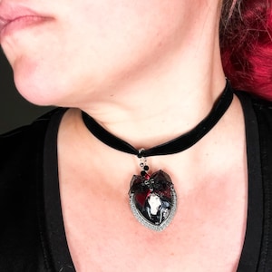 Resurrection Choker Necklace, Necklace, Choker, Handmade, lightweight, Jewelry, goth, goth jewelry, vamp, heart jewelry, heart choker, gift