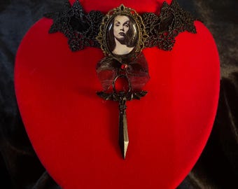Glamorous Ghoul Choker: Handmade Goth Vampire Jewelry