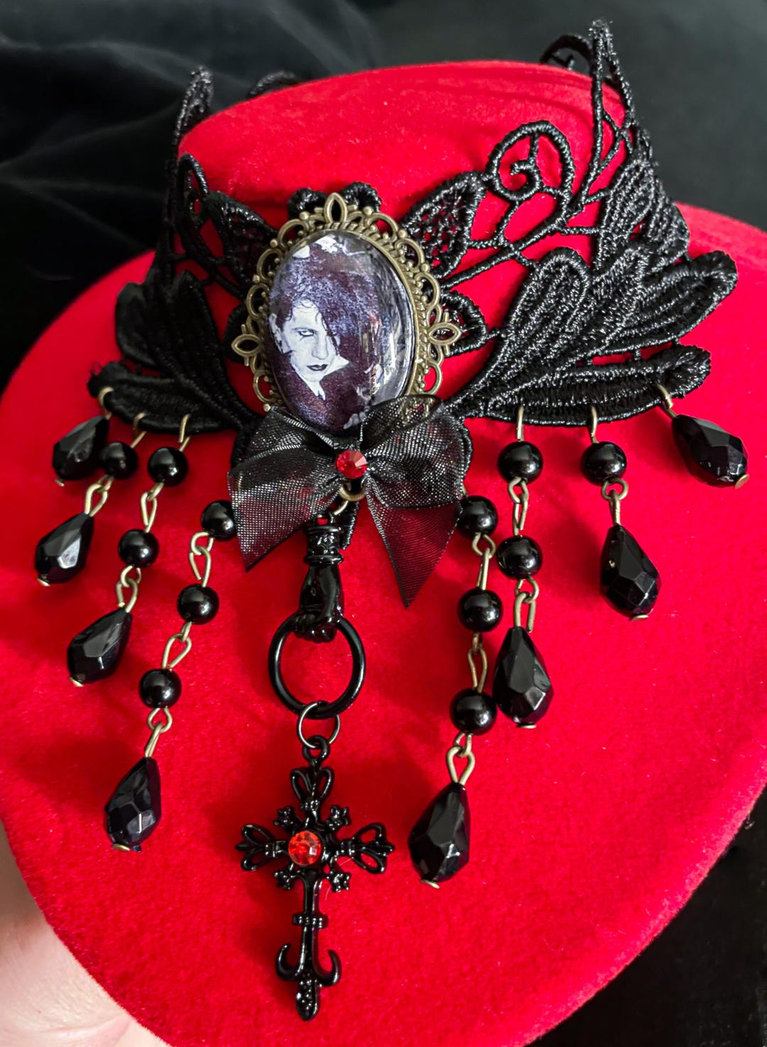 Gothic Lace Choker Necklace: Vampire Victorian Jewelry, 15in - Etsy