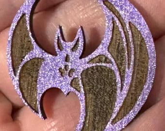 Vampire bat engraved Earrings