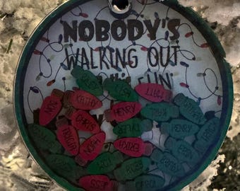 Nobody’s Walking Out On This Fun Family Christmas, wagon, personalized ornament