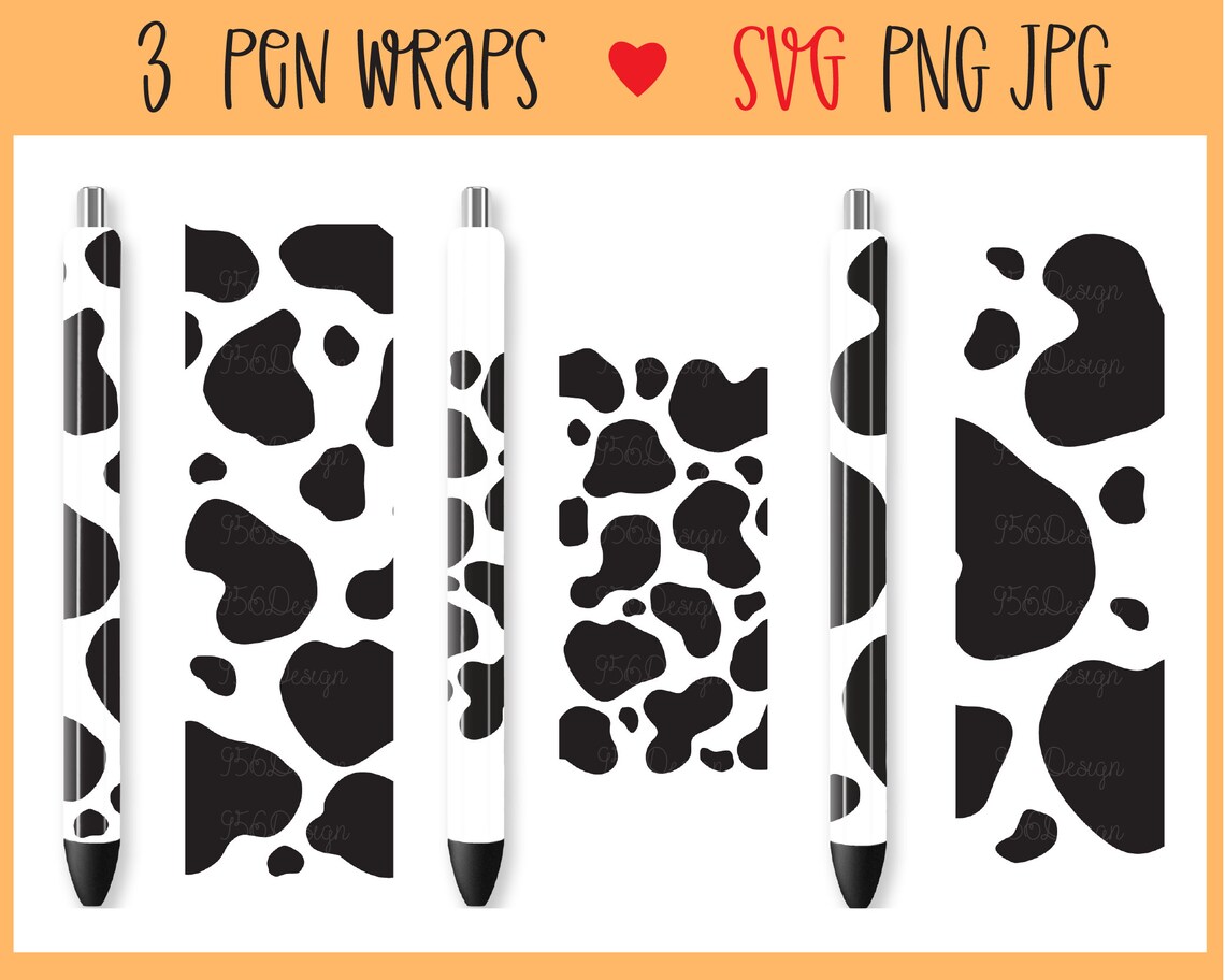 Cow Pen Wraps SVG Cow Print Pen Wrap SVG Pen Wraps SVG Pen - Etsy