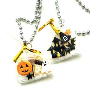 Collana di biscotti di Halloween - collana da dessert, gioielli alimentari in miniatura, collana alimentare