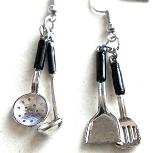 Kitchen Utensils Dangle Earrings- cooking earrings, baker earrings