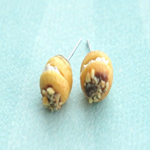 Cream Puff Pastry Earrings- miniature food jewelry, food earrings, food jewelry, dessert jewelry
