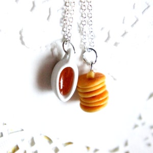 Pfannkuchen und Ahornsirup Freundschaft Halsketten Set