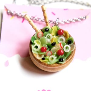 Salad Bowl Necklace-miniature food jewelry, food necklace