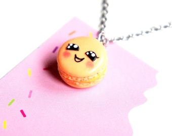 Colar Macaron Francês Kawaii - Colar parisiense, joias de comida
