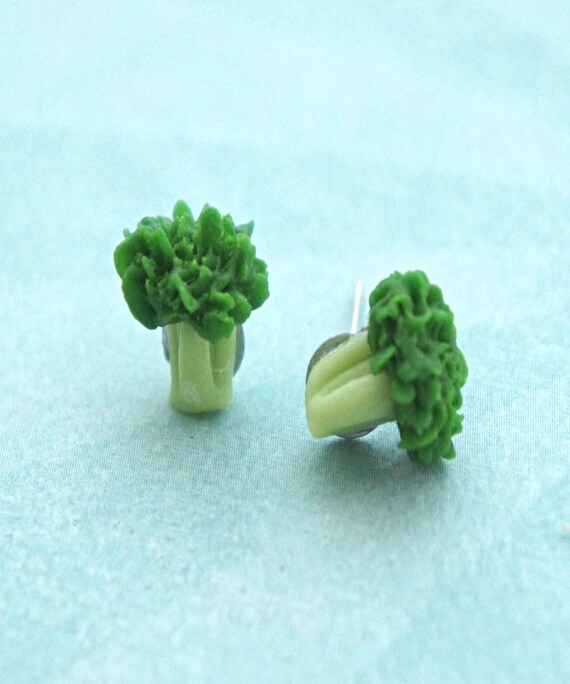 Broccoli Stud Earrings Miniature Food Jewelry Vegetable Etsy