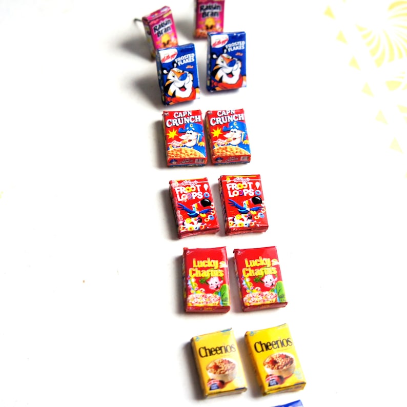 Cereal Box Stud Earrings Miniature Food Jewelry Cereals - Etsy