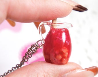 Sangria Necklace-miniature food jewelry