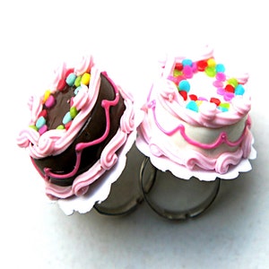 Confetti Cake Ring- birthday cake ring, wedding cake ring, miniature food jewelry