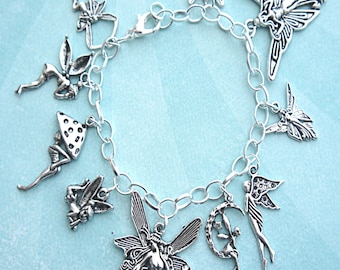 Fairies Charm Bracelet- Tibetan silver charm bracelet