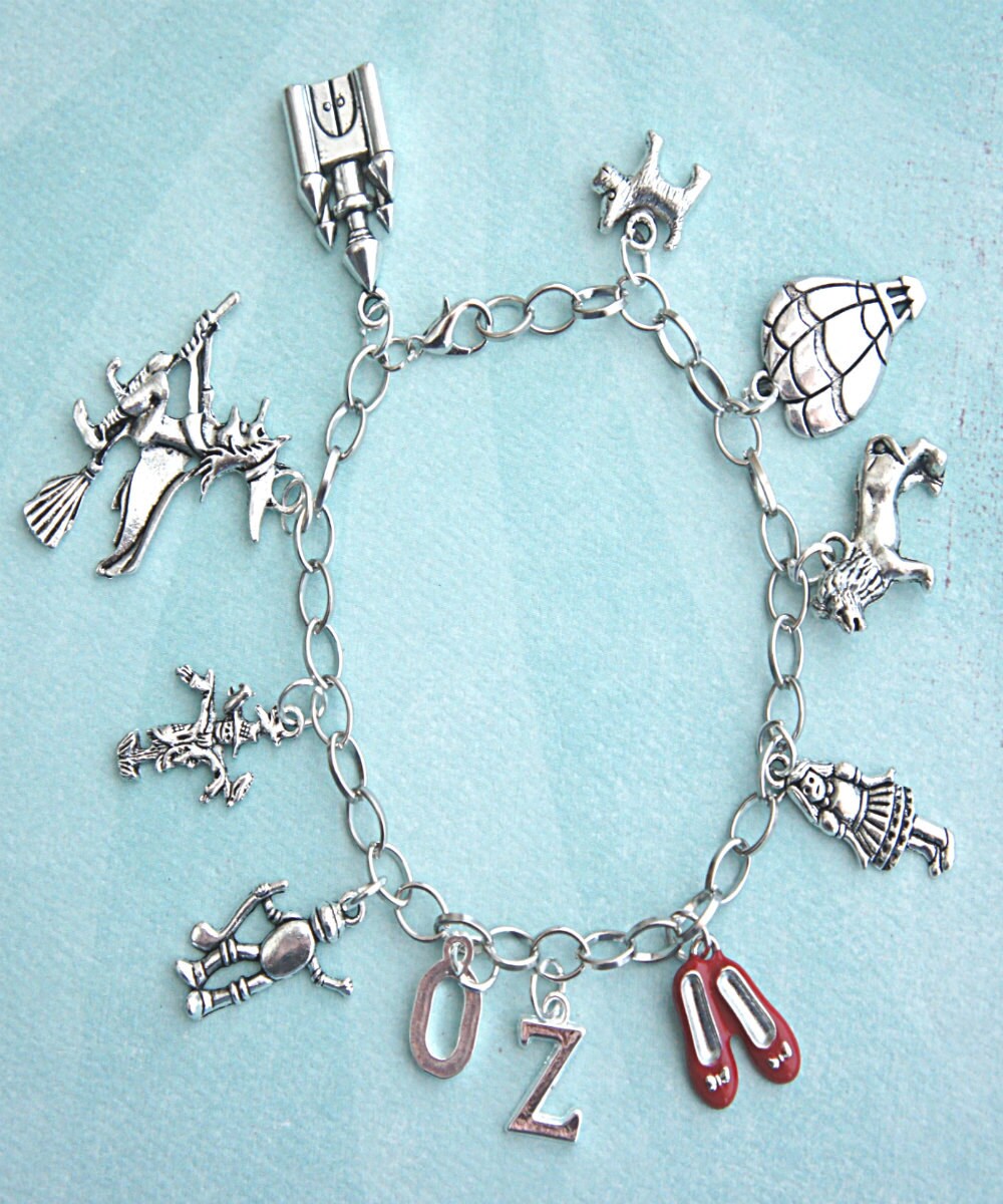 thumbnail image 2 of Wizard Of Oz All Characters Charm Bracelet - Stainless Steel, Silver 2 of 2