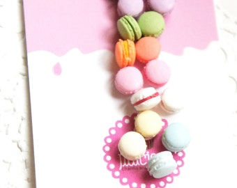 French Macaron Stud Earrings: Miniature Food Jewelry