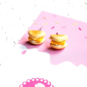 Miniature Fish Sandwich Earrings: Polymer Clay Food Jewelry