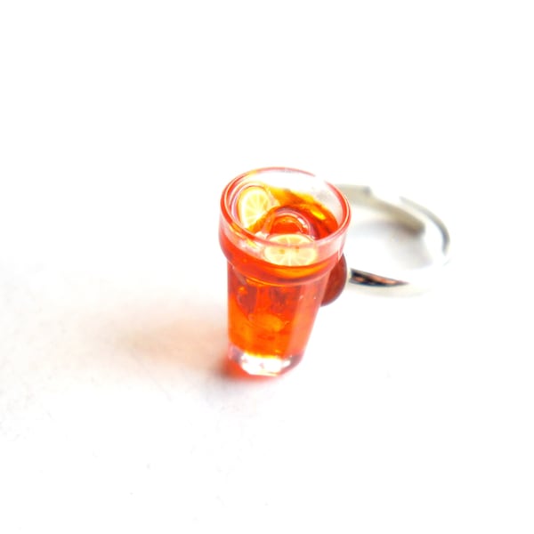 Sweet Tea Ring- food jewelry, food ring, miniature food