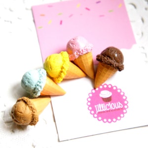 Ice Cream Cone Necklace- food jewelry, dessert necklace