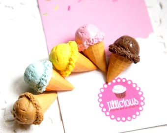 Ice Cream Cone Necklace- food jewelry, dessert necklace