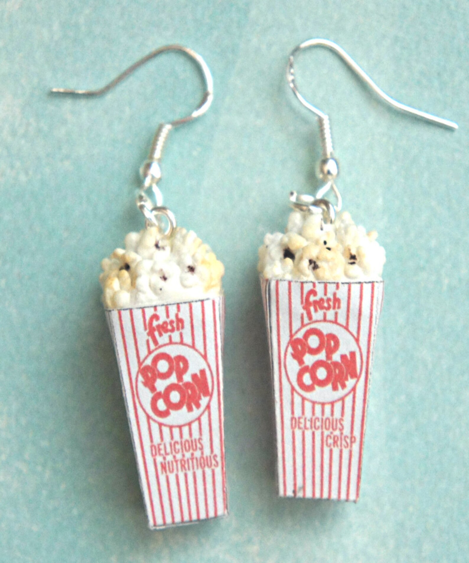 Popcorn Earrings Miniature Food Movie Earrings Carnival Etsy