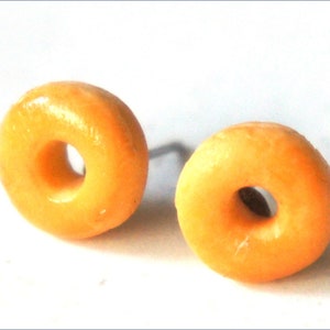 Handmade Glazed Donut Earrings: Miniature Food Jewelry