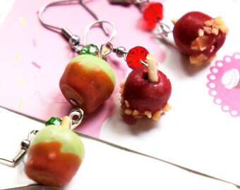 Hangoorbellen Candy Apple: miniatuur voedselsieraden van polymeerklei